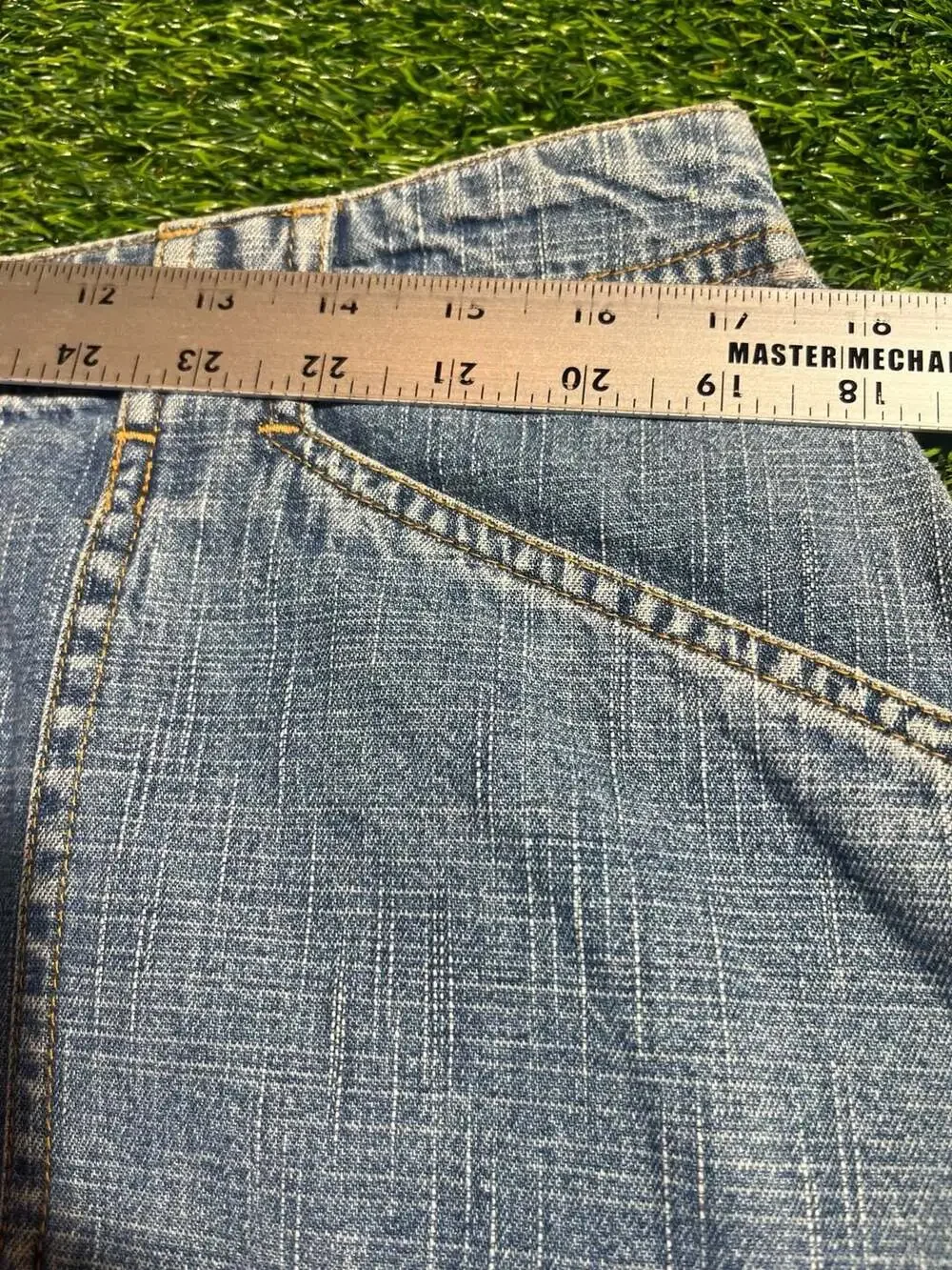White Stag Denim Skirt Size 12 Petite Blue Light Stonewash Cargo Y2K